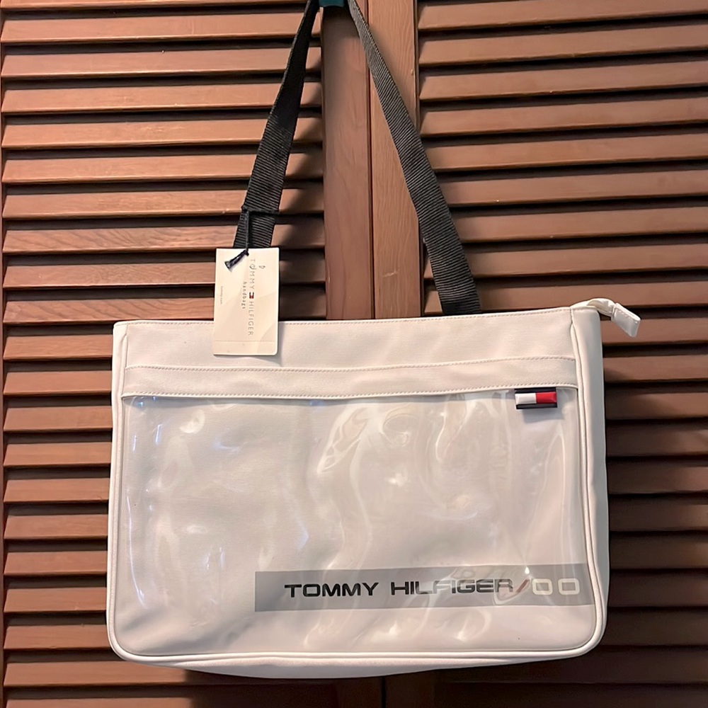Tommy Hilfiger white briefcase bag